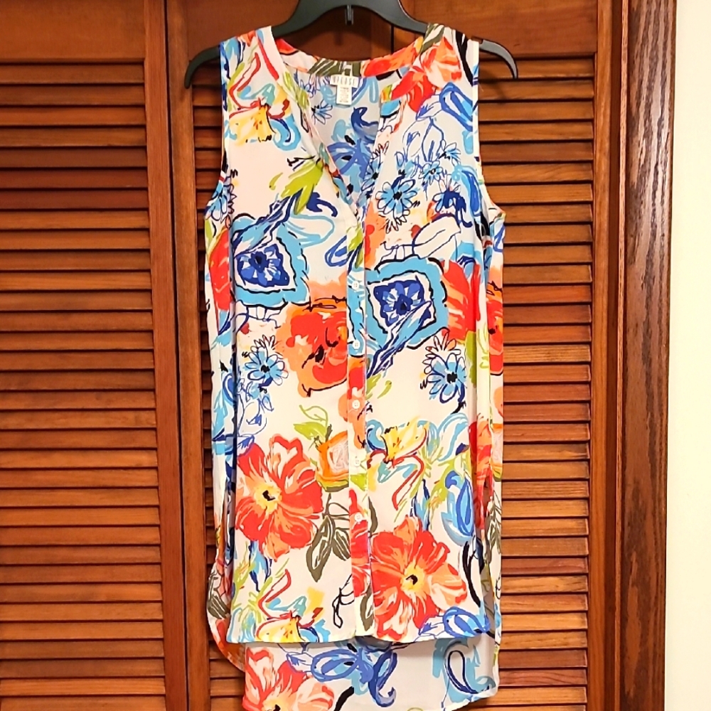 Spense Multicolor Sleeveless Beach Dress Or Swimsuit Cover
